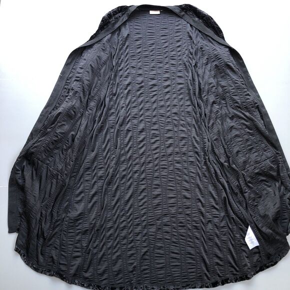 LOGO Lori Goldstein Duster Large Textured Velvet Cardigan Lagenlook Regencycore - Picture 12 of 14